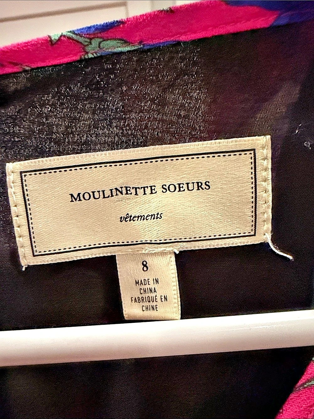 Moulinette Soeurs Floral Maxi Dress Pink & Black Size 8 Like New - Picture 4 of 7